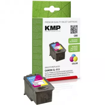 KMP C80 trīskrāsu tintes kārtridžs (ciāna, fuksīna, dzeltena) - 13 ml - saderīgs ar Canon PIXMA MP230, MP252, MP258, MP272, MP280, MP282, MP495, MP499, MX360, MX410, MX420 1512.4530