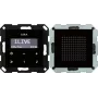 Gira 228005 RDS radio ieliktnis, iebūvējams, melna stikla izskats, FM uztvērējs, 8 atmiņas, 2 W RMS, 230 V AC