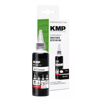 KMP uzpildes tinte Brother BTD180BK melna 110 ml (1555,0001)