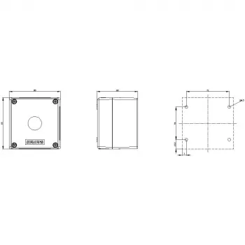 Siemens SIRIUS ACT 3SU18011AA001AA1 korpuss 4 pozīciju selektora slēdžim, 22 mm, melns plastmasas, IP66/IP67/IP69K, M20 kabeļu ievadi