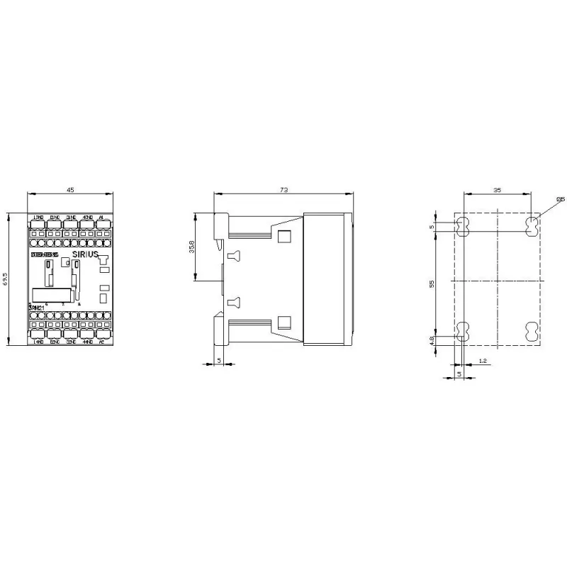 Siemens SIRIUS 3RH2 palīgkontaktors 3RH2122-2AP60, 4 polu, 2NO+2NC, 230V AC spole, skrūvju spailes