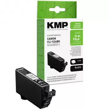 KMP saderīga melna tintes kasetne Canon CLI-526 BK (1513, 4011)