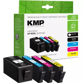 KMP saderīgu tintes kasetņu komplekts 4 gab. melna/ciāna/magenta/dzeltena HP 903XL (3HZ51AE) 1756,4005