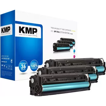 KMP 1236,0030 Saderīgu tonera kasešu komplekts HP LaserJet Pro 200 color M251n/M251nw - Ciāna, Fuksīna, Dzeltena (3 gab., 1800 lappuses katrā)