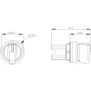 Siemens SIRIUS ACT selektora slēdža priekšējais elements, plastmasa, balts, 2 pozīcijas, fiksējošs, 22mm 3SU1002-2BP60-0AA0