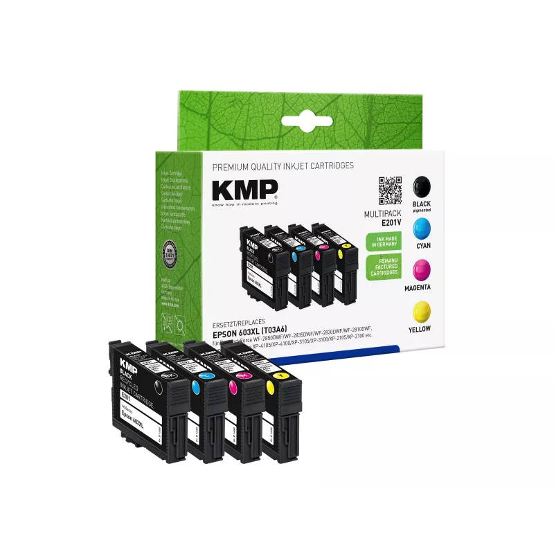 KMP MULTIPACK E201V - 4 gab. komplekts - melna, dzeltena, ciāna, fuksīna - saderīgas - tintes kasetnes (Epson 603XL alternatīva) (1650,4005)