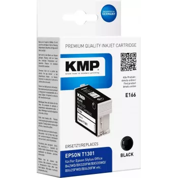 KMP E166 melna saderīga tintes kasetne Epson Stylus Office un WorkForce (25 ml, augsta raža, aizstāj T1301) 1618.4001