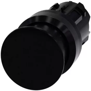 Siemens SIRIUS ACT sēņveida spiedpogas priekšējais elements, plastmasa, melns, 22mm, 40mm izpildmehānisms, fiksējošs, atbloķēšana ar vilkšanu 3SU1000-1AD10-0AA0