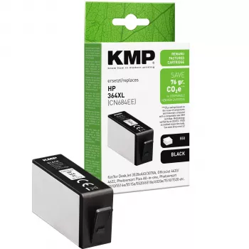 KMP saderīgs melnais tintes kārtridžs HP 364XL (CN684EE) - augsta ražība 1712,4001