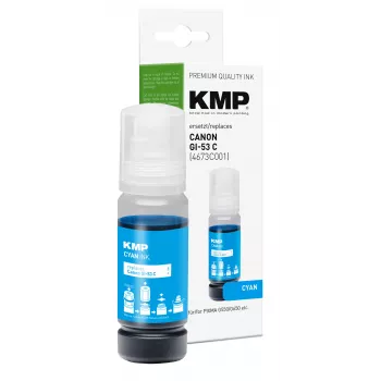 KMP PRINTTECHNIK zilās tintes uzpildes flakons Canon GI-53C (4673C001) 60 ml 1583,0003
