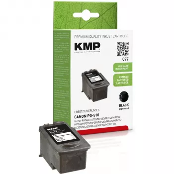 KMP C77 melnā saderīgā tintes kasetne 9 ml Canon PIXMA MP230 MP237 MP252 MP258 MP270 MP282 MP499 MX350 MX360 MX410 MX420 1511.4001