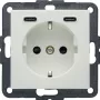 Hager Berker 48151909 Schuko kontaktligzda ar USB-C 20W PD, S.1, polāri balta spīdīga