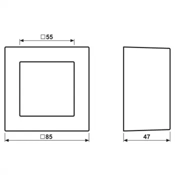 JUNG A 5581 BF A SWM vienvietīgs virsapmetuma korpuss, A CUBE, lakots termoplasts, matēts grafīta melns