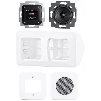 Busch-Jaeger Busch-Radio DAB+ pilns komplekts stūra montāžai 8250 AJ-214-101 Studio White 2CKA008200A0235