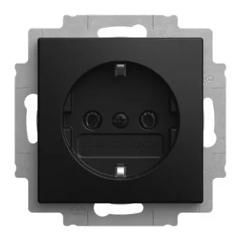 BUSCH-JAEGER Busch-balance SI SCHUKO kontaktligzdas ieliktnis 20 EUCR-915, melns matēts, iekļaujamais, 16 A, 250 V, skrūvju spailes, bez izplešanās ķepiņām 2CKA002011A6344