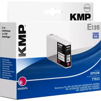 KMP E135 fuksīna tintes kārtridžs - 21 ml - saderīgs ar Epson T7023 - Epson WorkForce Pro WP-4015, WP-4025, WP-4095, WP-4515, WP-4525, WP-4535, WP-4545, WP-4595