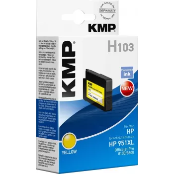 KMP H103 dzeltena saderīga tintes kasetne 30 ml (aizstāj HP 951XL) HP Officejet Pro 251dw, 276dw, 8100, 8600, 8610, 8620, 8630