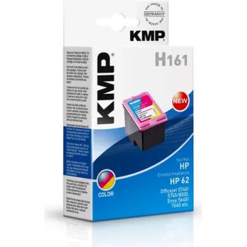 KMP H161 trīskrāsu tintes kārtridžs (ciāna, fuksīna, dzeltena) HP 62 - 4,5 ml 1741.4830