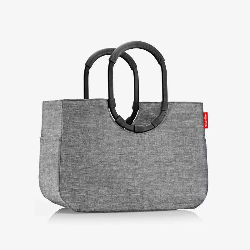 reisenthel loopshopper L iepirkumu grozs, Twist Silver, 25 L, alumīnija rāmis, poliesters OR7052