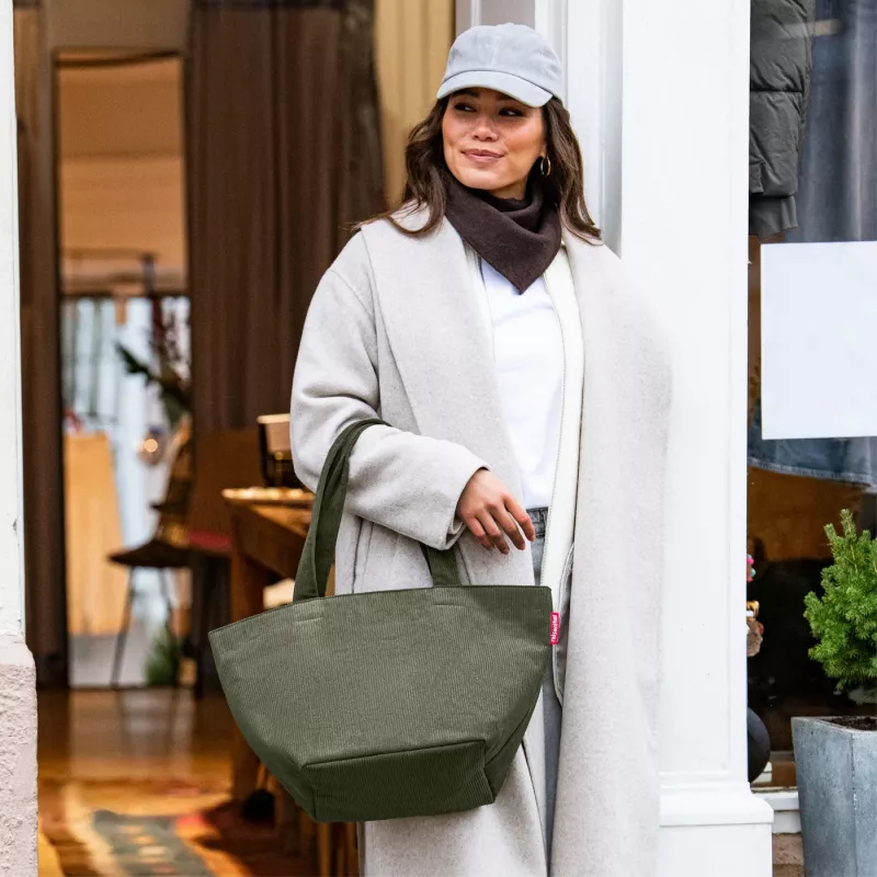 reisenthel Shopper M cord dark matcha iepirkumu soma ZS5057 - 15 litru ietilpība