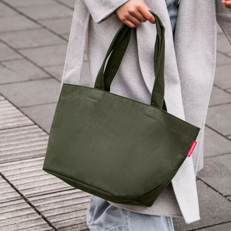 reisenthel Shopper M cord dark matcha iepirkumu soma ZS5057 - 15 litru ietilpība