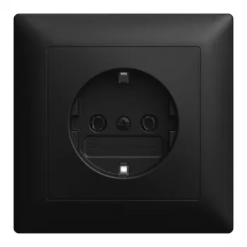 Busch-Jaeger BJ 20 EUJR-915 SCHUKO iegremdējamā kontaktligzda, pilna plāksne, bez fiksācijas ķepiņām, melna matēta 2CKA002011A6346