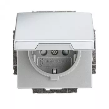 Busch-Jaeger SCHUKO kontaktligzdas ieliktnis, nerūsējošais tērauds, 16 A, 250 V, ierīkojams, bezskrūvju spailes, bērnu aizsardzība 2CKA002018A1521