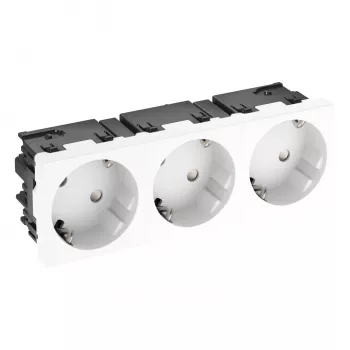 OBO BETTERMANN Connect 45 STD-D3SC RW3 3-vietu Schuko kontaktligzda 33° tīri balta 6120503