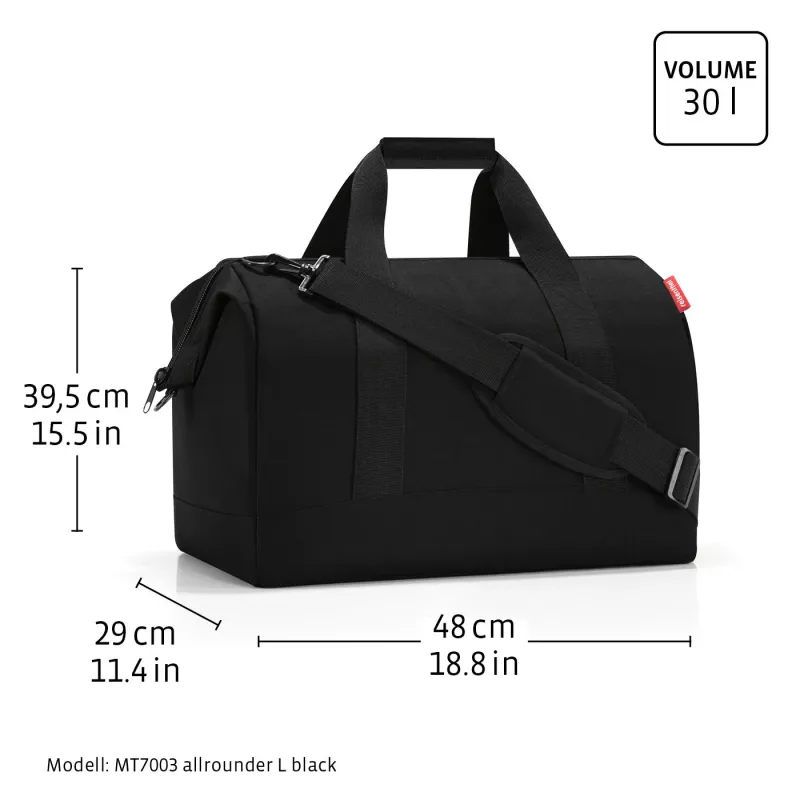Reisenthel Allrounder L unisex ārsta soma ar rāvējslēdzēju, pelēka monohromatiska poliestera (MT7052)