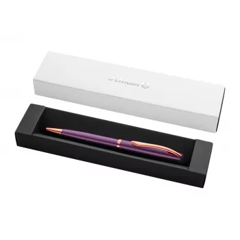 Pelikan Jazz Noble Elegance lodīšu pildspalva, violeta, hroma apdare, pagriežams mehānisms, zils vidējs uzpilds, dāvanu kastīte 400198310