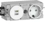 Hager Winsta iekšējā SCHUKO kontaktligzda ar 2x USB-C PD 20W lādētāju, tīri balta GS17009016