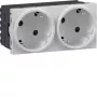 HAGER GS20229016 SCHUKO kontaktligzda, 2 vietu, 33°, satiksmes balta