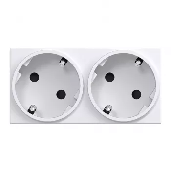 HAGER GS20229016 SCHUKO kontaktligzda, 2 vietu, 33°, satiksmes balta