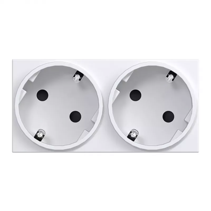 HAGER GS20229016 SCHUKO kontaktligzda, 2 vietu, 33°, satiksmes balta