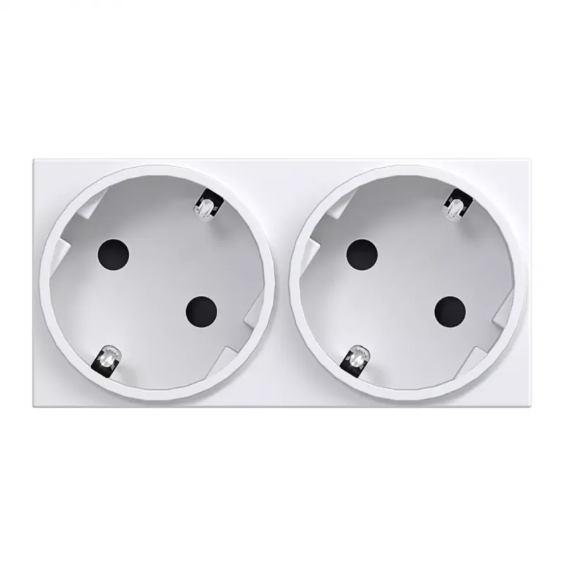 HAGER GS20229016 SCHUKO kontaktligzda, 2 vietu, 33°, satiksmes balta