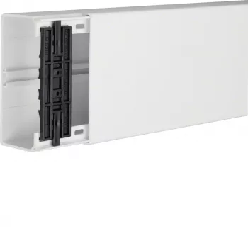 HAGER TEH FB6013009016 kabeļu kanālu sistēma ar ierīču/starpsienu uzstādīšanas iespēju, PVC, tīri balta, 60x130x2000 mm