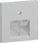 Hager GZUAE2A7035 centrālais pārsegs 2 UAE/RJ45 ligzdām, gaiši pelēks RAL 7035