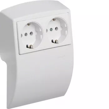 HAGER L22509010 dubultā kontaktligzda tīri balta (Kallysto)