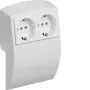 HAGER L22509010 dubultā kontaktligzda tīri balta (Kallysto)
