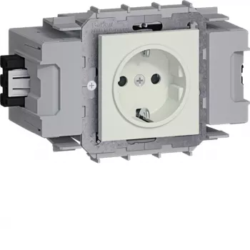 HAGER GS10019016 1 ligzdas Schuko kontaktligzda ar Wago Winsta priekšējo fiksāciju, tīri balta