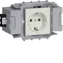HAGER GS10019016 1 ligzdas Schuko kontaktligzda ar Wago Winsta priekšējo fiksāciju, tīri balta