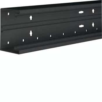 Hager BR6510019011 Tehalit BR kabeļu kanāla pamatne, PVC, grafīta melna, 80mm, priekšējā fiksācija, 2m