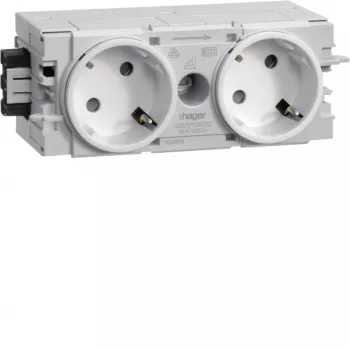HAGER GS20109016 2-vietīga 45° C-profila kontaktligzda satiksmes baltā