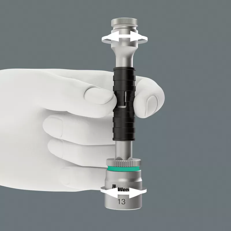 Wera 8100 SA 13 Zyklop Speed 1/4 inch sprūdrata atslēga, 152 mm, hroma vanādija tērauds 05004022001
