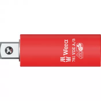 Wera 781 A/B VDE izolēts uzgaļu adapteris 1/4 collu kvadrātuzgalis ar mehānisko fiksāciju 05024690001