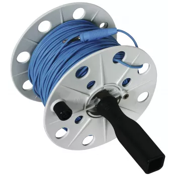 DEHN 585210 vada spole, 100 m zils daudzdzīslu vads, pelēka plastmasas, 80 mm