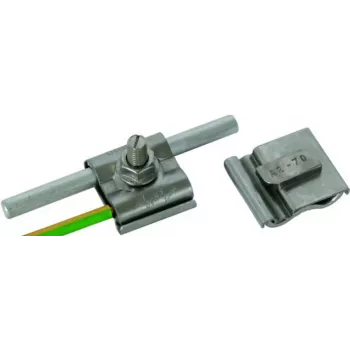 DEHN Universālais zemējuma spaile M8 apaļiem vadītājiem 8-10 mm un 4-50 mm² vadiem, nerūsējošais tērauds (540250)
