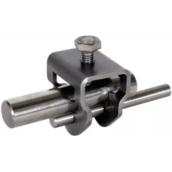 DEHN TE savienojuma spaile NIRO apaļam stienim Ø20 mm un apaļai stieplei Ø10 mm, nerūsējošais tērauds V2A (630129)