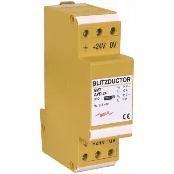 DEHN 918422 BLITZDUCTOR VT apvienotais zibens strāvas un pārsprieguma aizsargs DC barošanas sistēmām, 24 V DC, Type 1+2 SPD