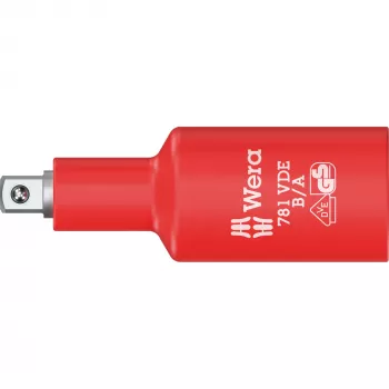 Wera 781 B/A VDE izolēts adapteris, 3/8 collu kvadrātuzgalis uz 1/4 collu sešstūri, mehāniskā fiksācija 05024692001